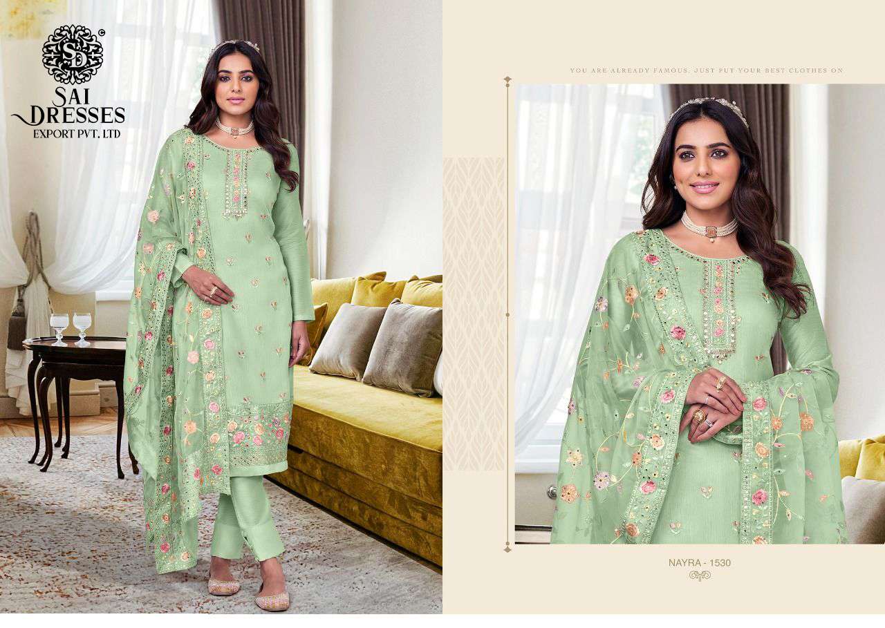 SAI DRESSES PRESENT NAYRA VOL 6 SEMI STITCHED PANT STYLE DESIGNER SUITS IN WHOLESALE RATE IN SURAT 