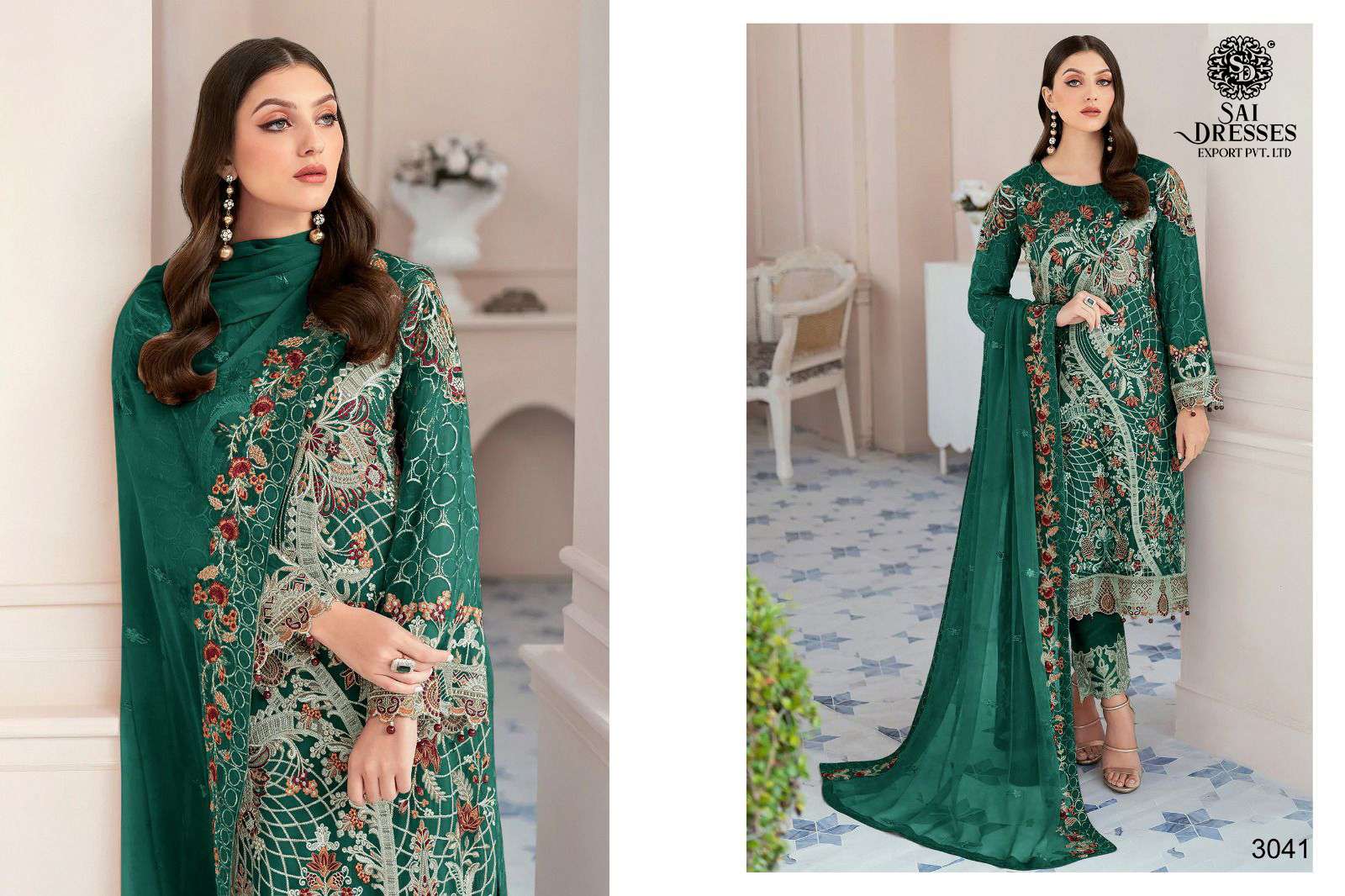 SAI DRESSES PRESENT RAMSHA VOL 15 FESTIVE WEAR SEMI STITCHED PAKISTANI SALWAR SUITS IN WHOLESALE RATE IN SURAT