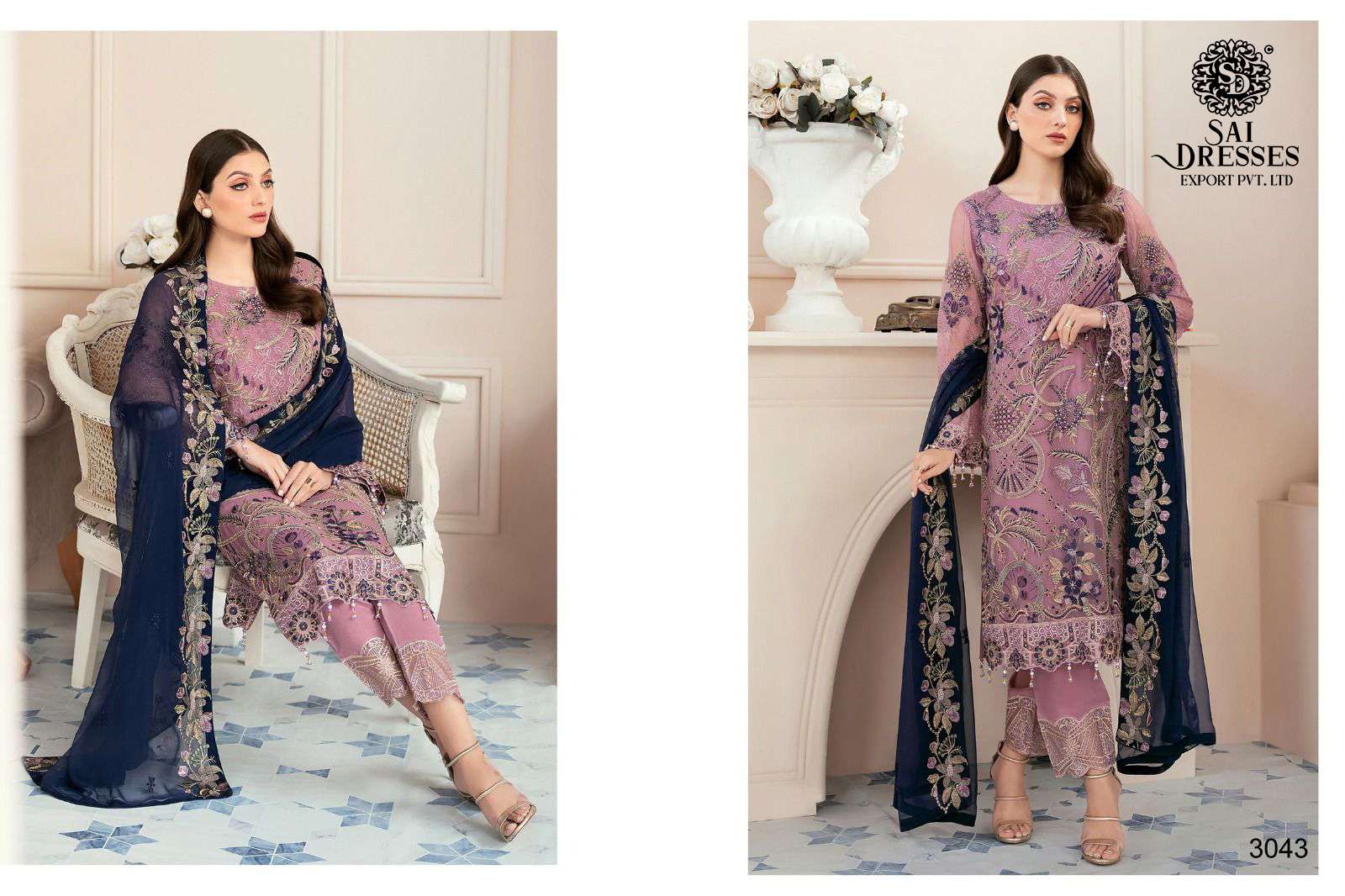 SAI DRESSES PRESENT RAMSHA VOL 15 FESTIVE WEAR SEMI STITCHED PAKISTANI SALWAR SUITS IN WHOLESALE RATE IN SURAT