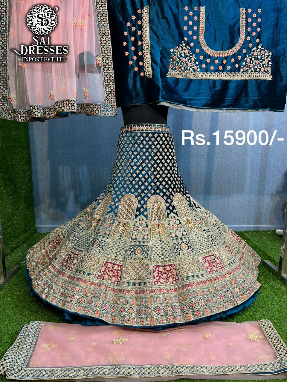 SAI DRESSES PRESENT WEDDING WEAR BEAUTIFUL DESIGNER LEHENGA COLLECTION IN WHOLESALE RATE IN SURAT