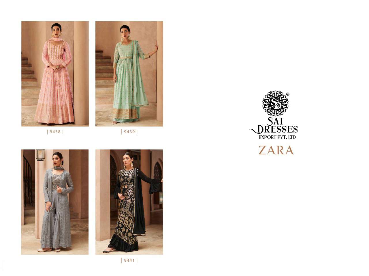 SAI DRESSES PRESENT ZARA WEDDING WEAR READYMADE DESIGNER COLLECTION IN WHOLESALE RATE IN SURAT