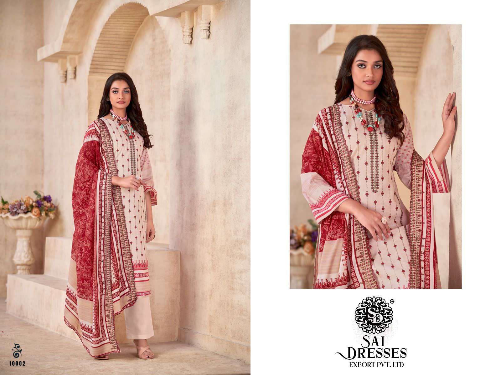 SAI DRESSES PRESENT BIN SAEED PURE LAWN SELF EMBROIDERED PAKISTANI DESIGNER SUITS IN WHOLESALE RATE IN SURAT