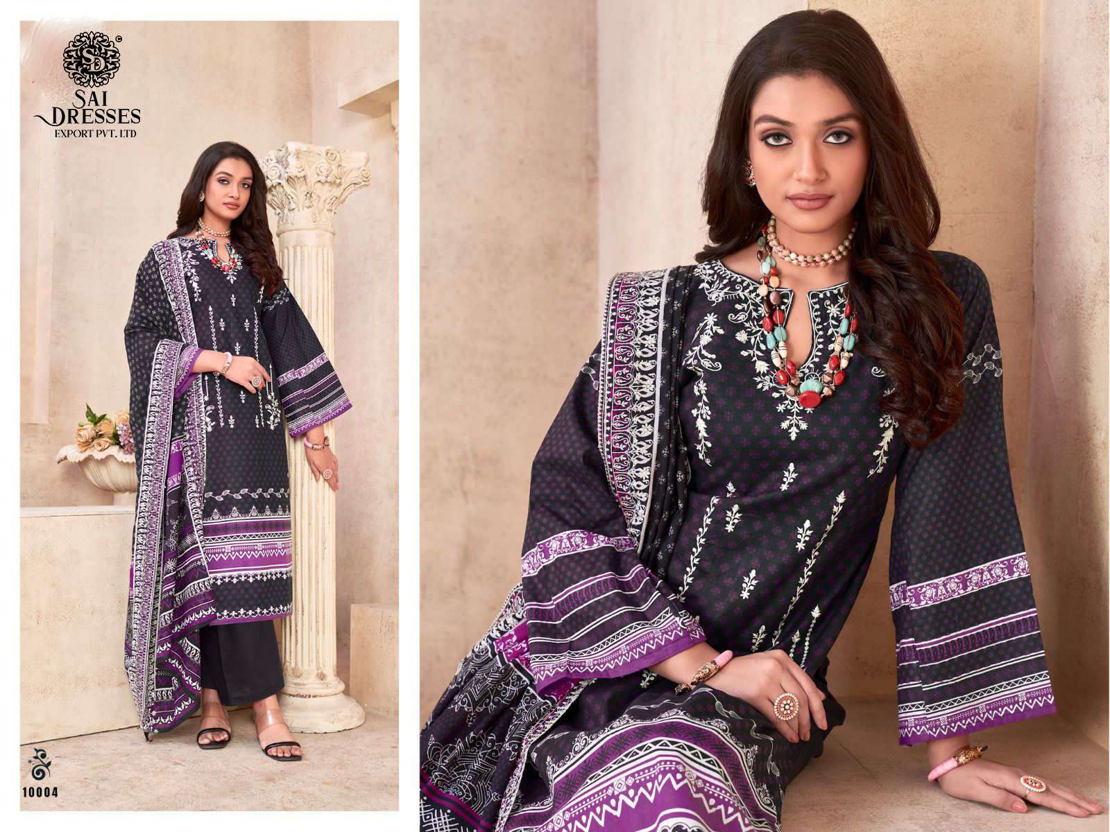 SAI DRESSES PRESENT BIN SAEED PURE LAWN SELF EMBROIDERED PAKISTANI DESIGNER SUITS IN WHOLESALE RATE IN SURAT
