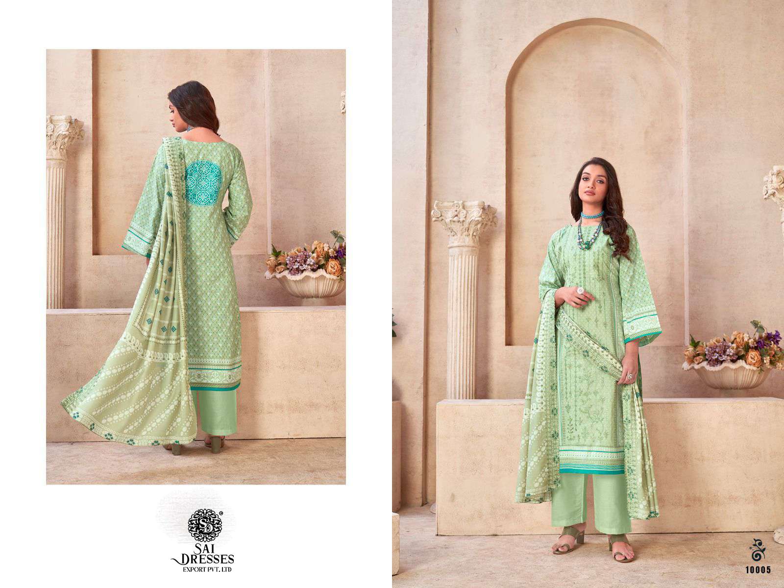 SAI DRESSES PRESENT BIN SAEED PURE LAWN SELF EMBROIDERED PAKISTANI DESIGNER SUITS IN WHOLESALE RATE IN SURAT