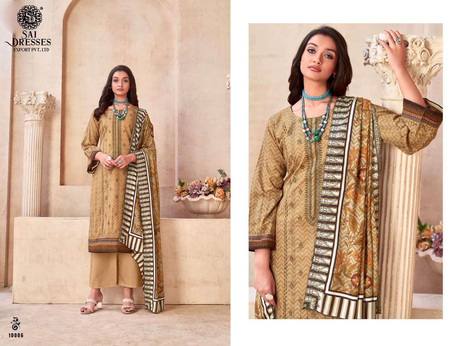 SAI DRESSES PRESENT BIN SAEED PURE LAWN SELF EMBROIDERED PAKISTANI DESIGNER SUITS IN WHOLESALE RATE IN SURAT