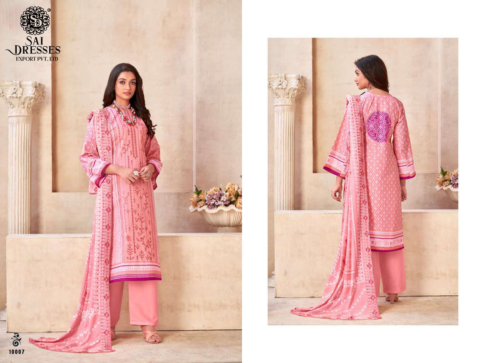 SAI DRESSES PRESENT BIN SAEED PURE LAWN SELF EMBROIDERED PAKISTANI DESIGNER SUITS IN WHOLESALE RATE IN SURAT