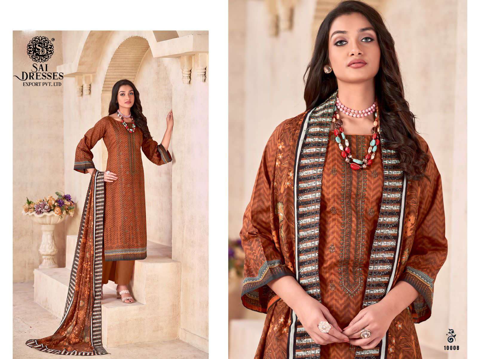 SAI DRESSES PRESENT BIN SAEED PURE LAWN SELF EMBROIDERED PAKISTANI DESIGNER SUITS IN WHOLESALE RATE IN SURAT