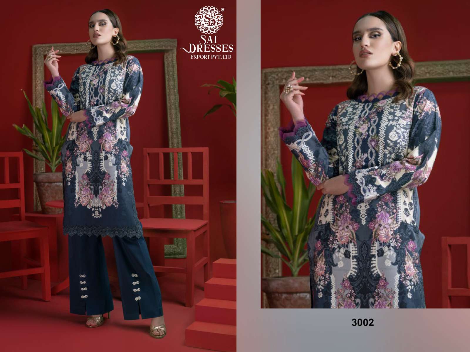 SAI DRESSES PRESENT CHEVERON LAWN VOL 3 PURE COTTON WITH PATCH EMBROIDERED PAKISTANI SUMMER COLLECTION IN WHOLESALE RATE IN SURAT