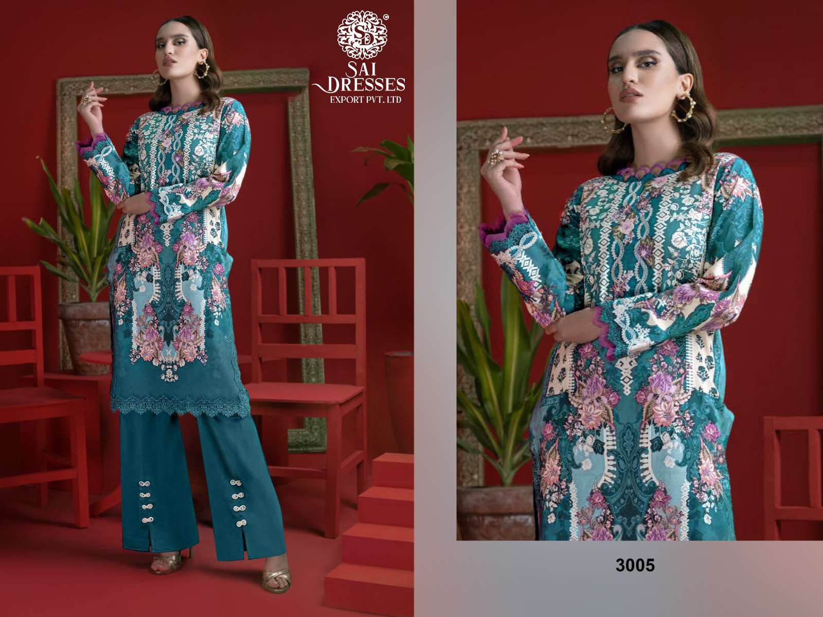 SAI DRESSES PRESENT CHEVERON LAWN VOL 3 PURE COTTON WITH PATCH EMBROIDERED PAKISTANI SUMMER COLLECTION IN WHOLESALE RATE IN SURAT