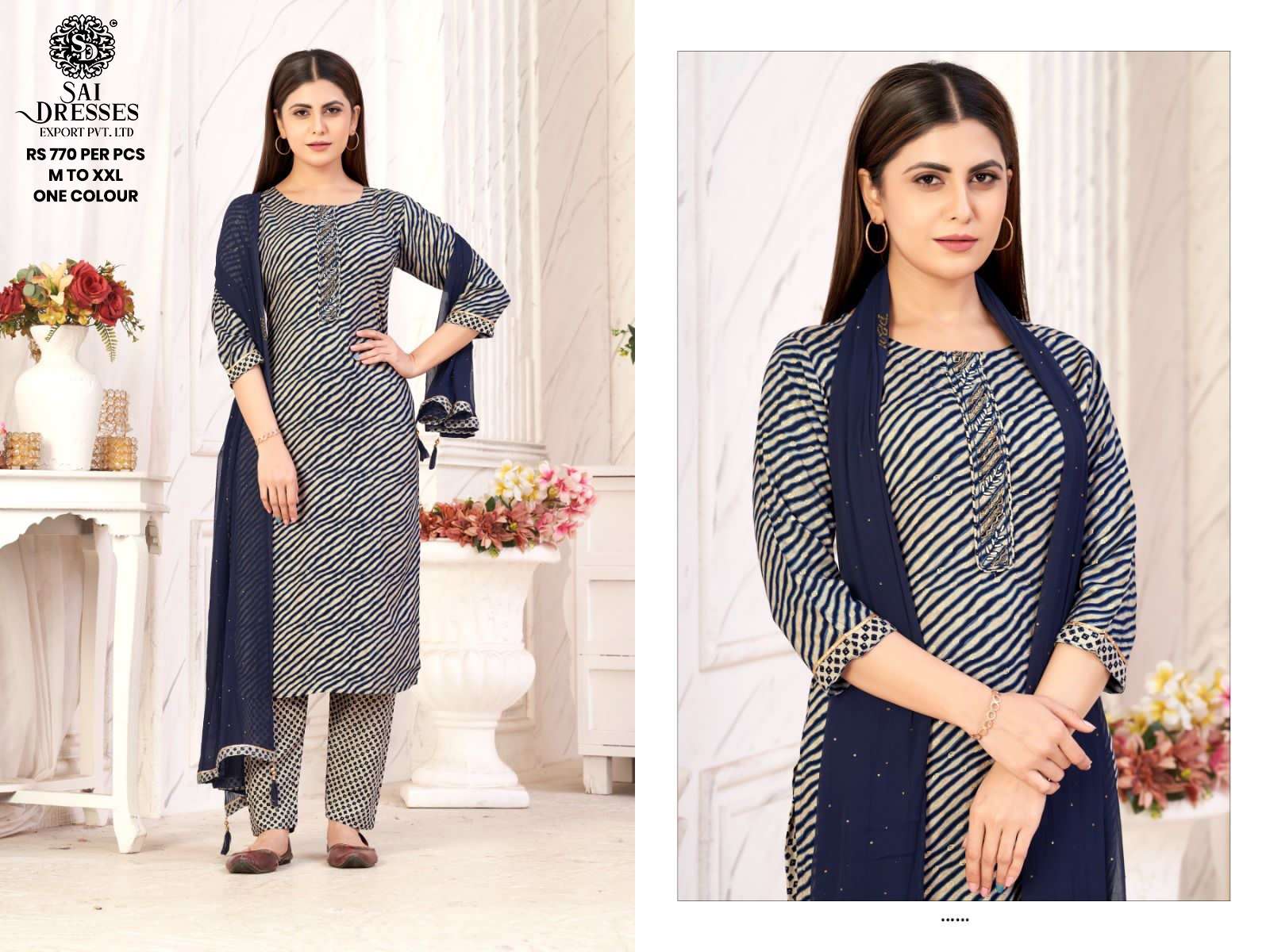 SAI DRESSES PRESENT D.NO 555 READY TO WEAR DESIGNER 3 PIECE CONCEPT COMBO COLLECTION IN WHOLESALE RATE IN SURAT