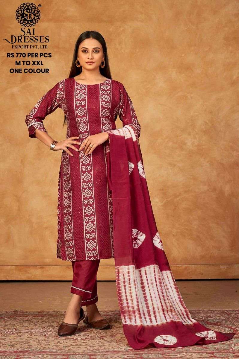 SAI DRESSES PRESENT D.NO 560 READY TO WEAR DESIGNER 3 PIECE CONCEPT COMBO COLLECTION IN WHOLESALE RATE IN SURAT