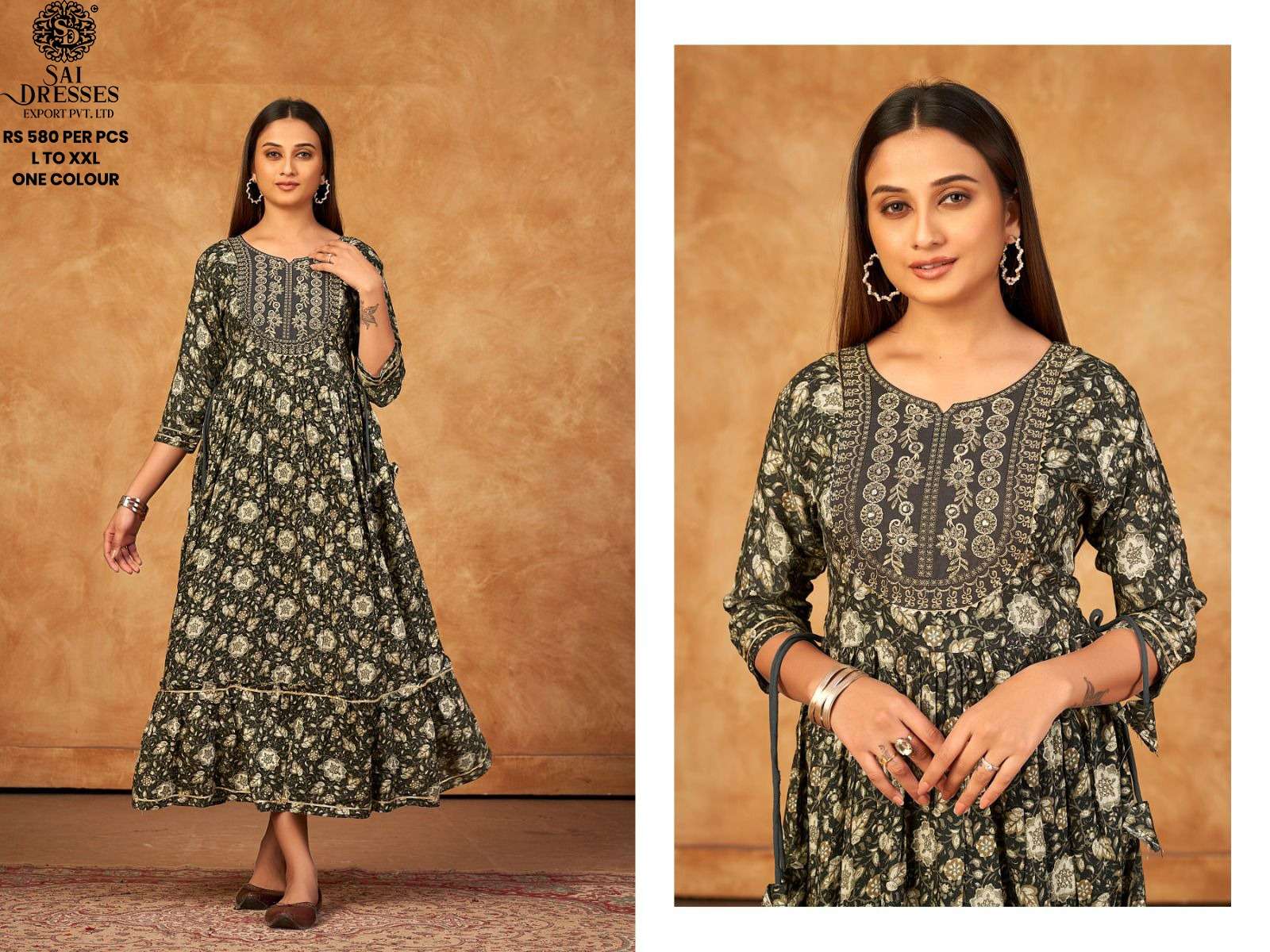 SAI DRESSES PRESENT D.NO 701 FANCY LONG DESIGNER KURTI COMBO COLLECTION IN WHOLESALE RATE IN SURAT