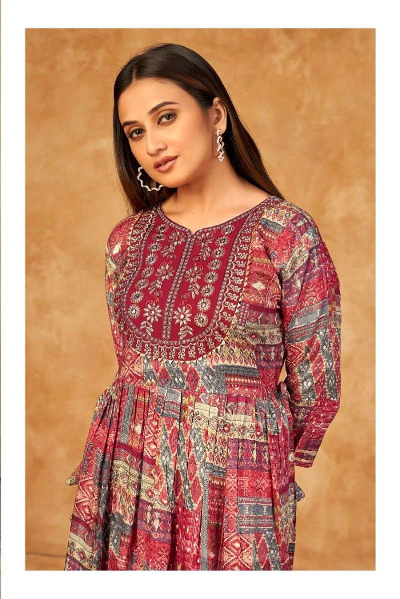 SAI DRESSES PRESENT D.NO 712 FANCY LONG DESIGNER KURTI COMBO COLLECTION IN WHOLESALE RATE IN SURAT