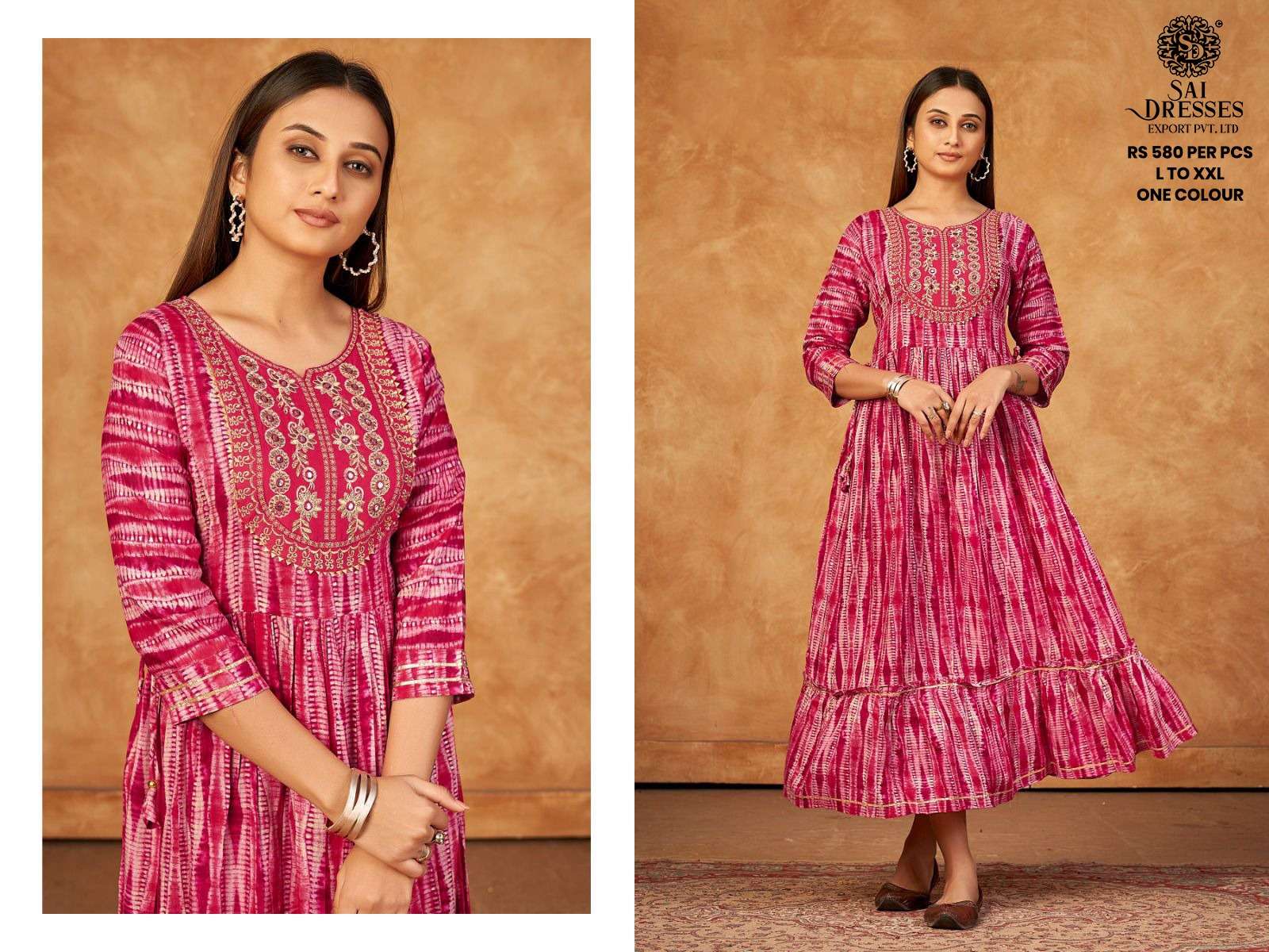 SAI DRESSES PRESENT D.NO 716 FANCY LONG DESIGNER KURTI COMBO COLLECTION IN WHOLESALE RATE IN SURAT