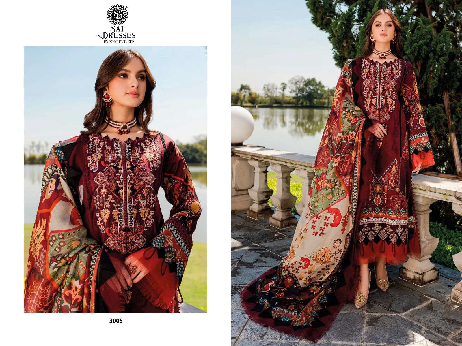 SAI DRESSES PRESENT FIRDOUS SOLITAIRE VOL 3 EXCLUSIVE PURE COTTON SUMMER WEAR PAKISTANI SALWAR SUITS IN WHOLESALE RATE IN SURAT