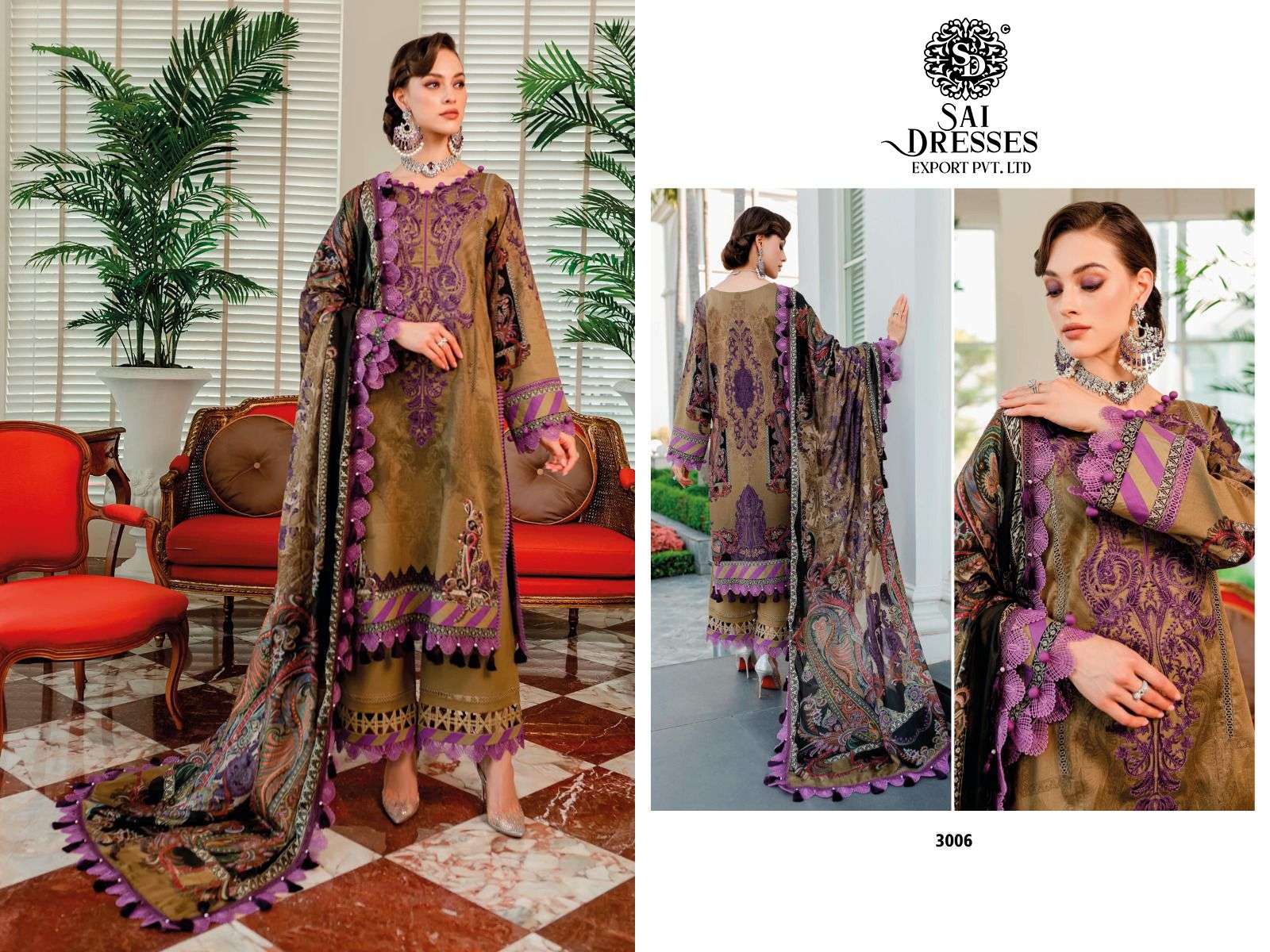 SAI DRESSES PRESENT FIRDOUS SOLITAIRE VOL 3 EXCLUSIVE PURE COTTON SUMMER WEAR PAKISTANI SALWAR SUITS IN WHOLESALE RATE IN SURAT