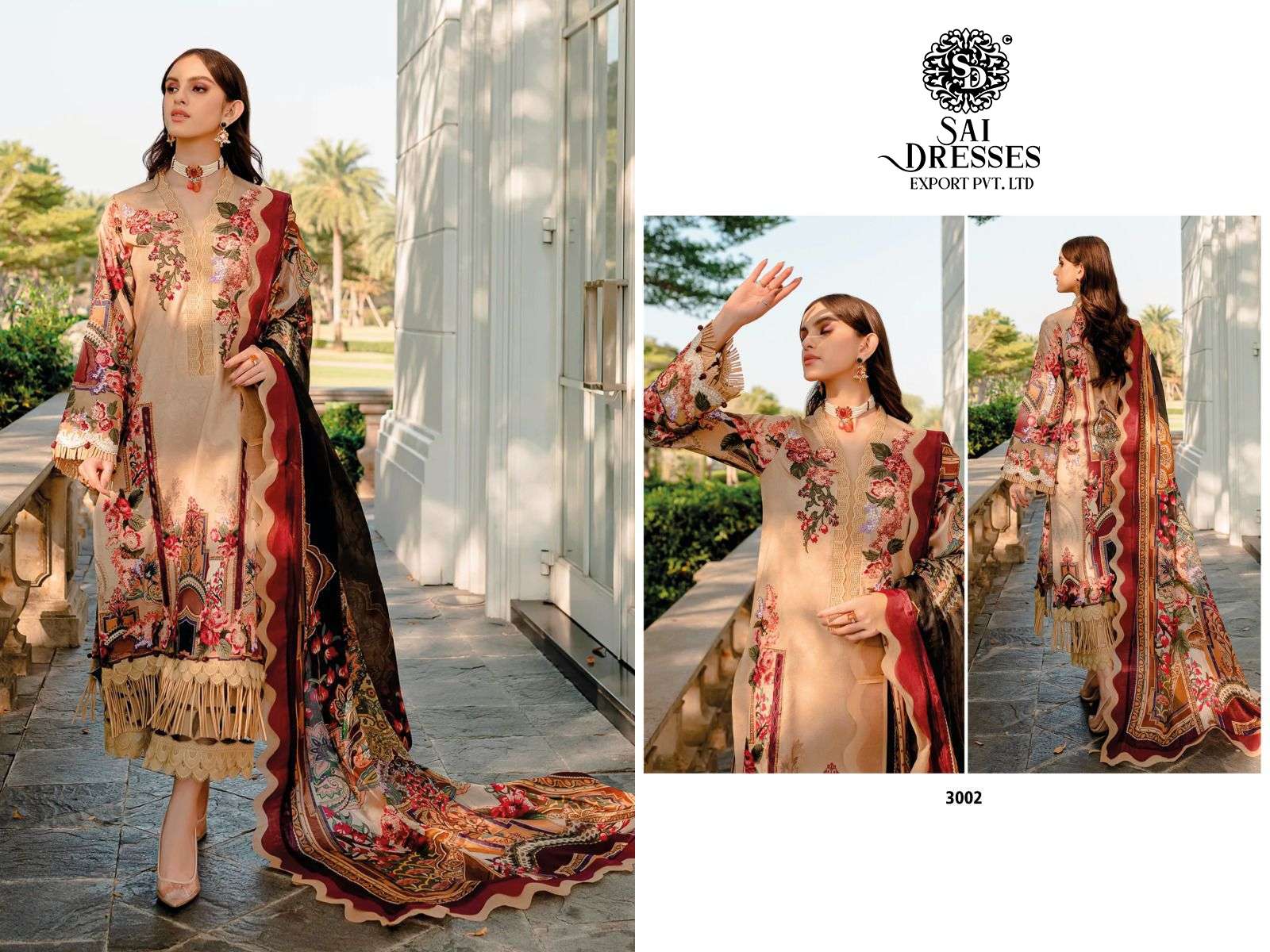 SAI DRESSES PRESENT FIRDOUS SOLITAIRE VOL 3 NX EXCLUSIVE PURE COTTON SUMMER WEAR PAKISTANI SALWAR SUITS IN WHOLESALE RATE IN SURAT