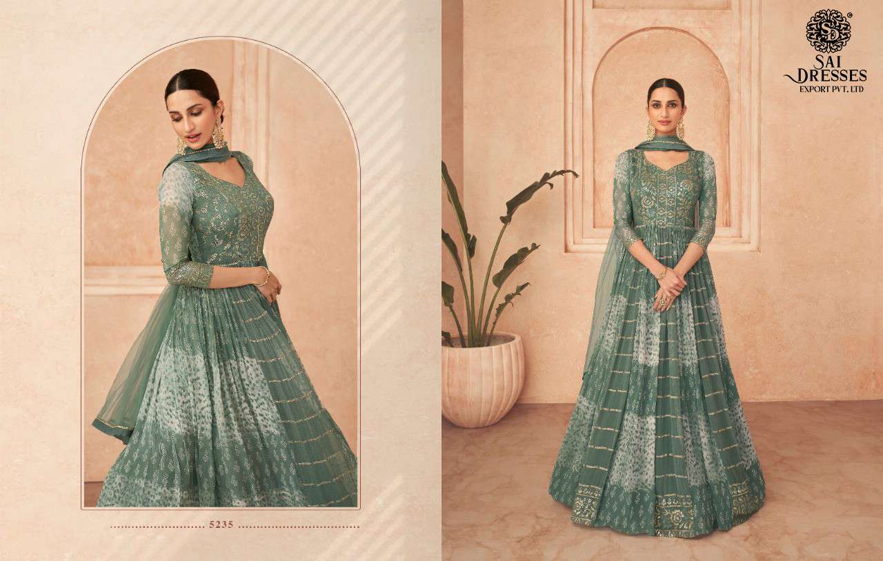 SAI DRESSES PRESENT FLORAL READYMADE PARTY WEAR LONG GOWN STYLE DESIGNER SUITS IN WHOLESALE RATE IN SURAT