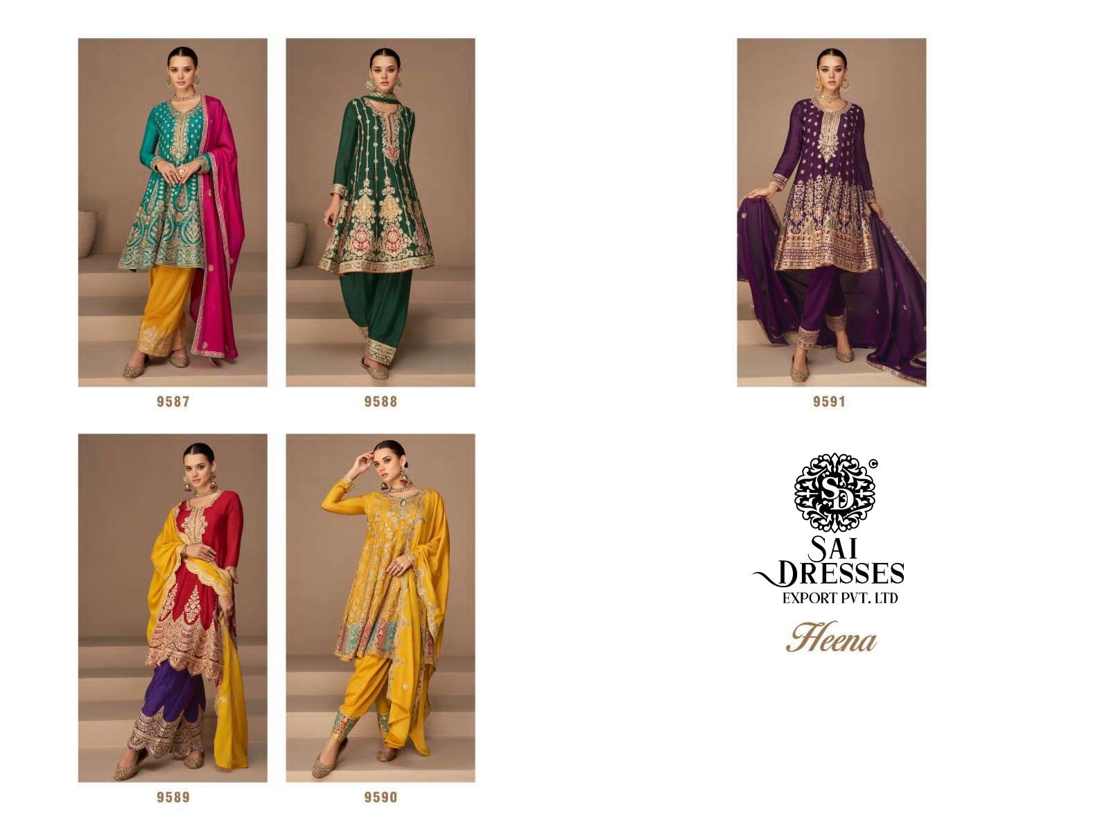 SAI DRESSES PRESENT HEENA READYMADE PARTY WEAR FANCY DESIGNER SUITS IN WHOLESALE RATE IN SURAT