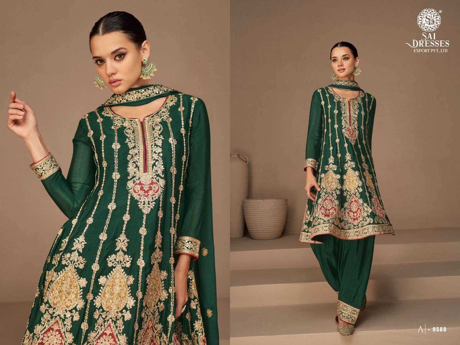 SAI DRESSES PRESENT HEENA READYMADE PARTY WEAR FANCY DESIGNER SUITS IN WHOLESALE RATE IN SURAT