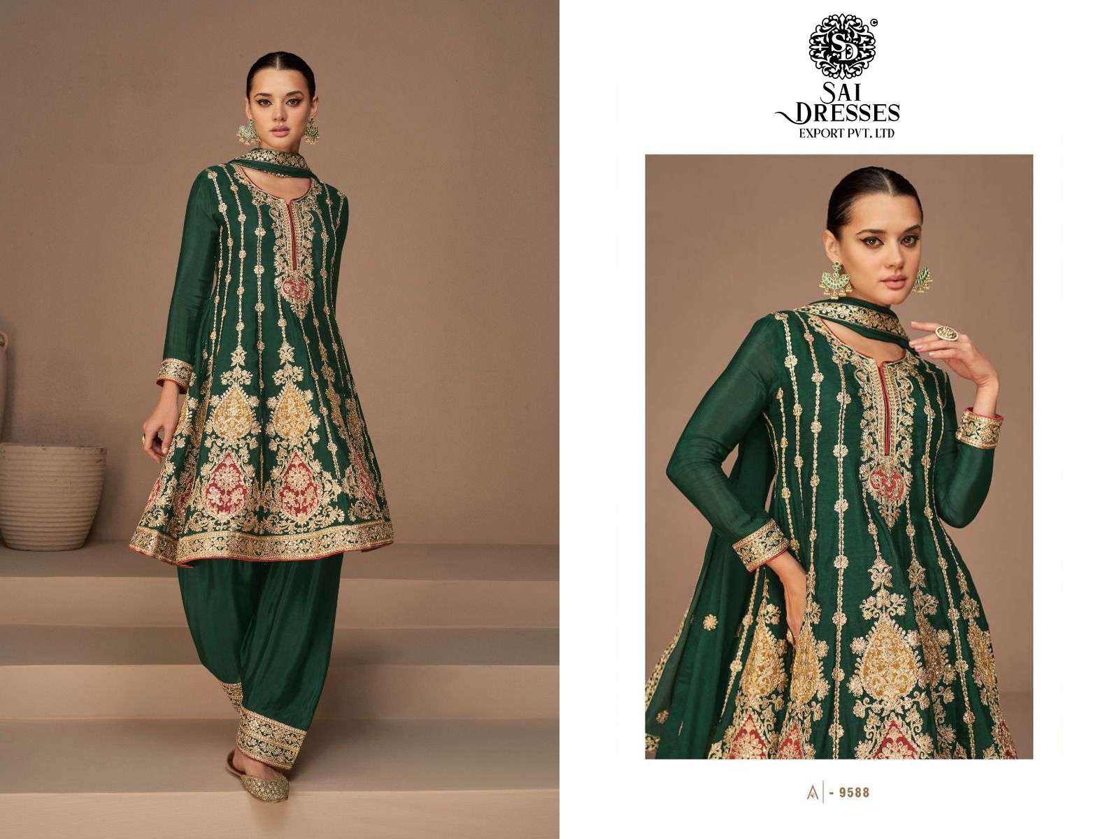 SAI DRESSES PRESENT HEENA READYMADE PARTY WEAR FANCY DESIGNER SUITS IN WHOLESALE RATE IN SURAT