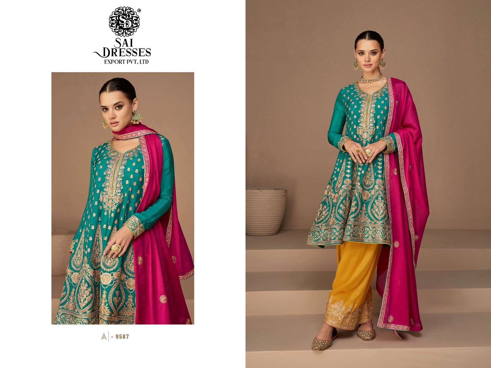 SAI DRESSES PRESENT HEENA READYMADE PARTY WEAR FANCY DESIGNER SUITS IN WHOLESALE RATE IN SURAT