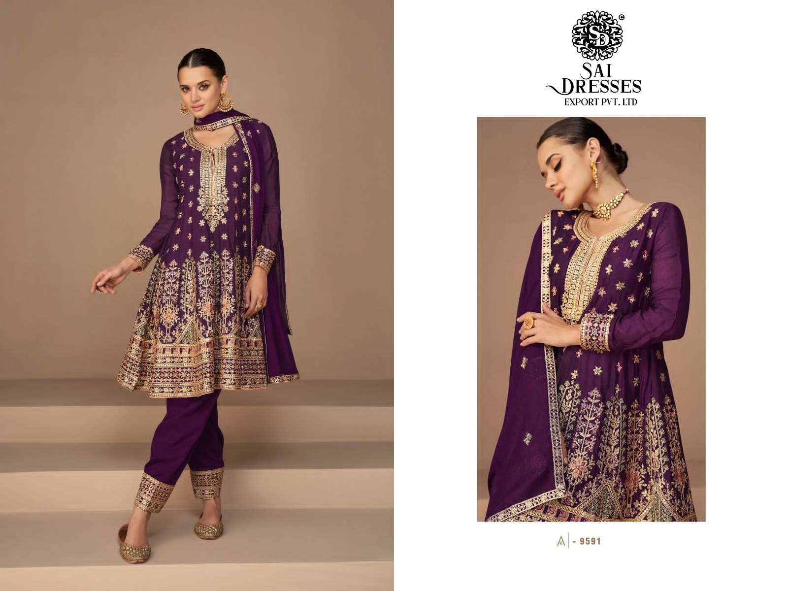 SAI DRESSES PRESENT HEENA READYMADE PARTY WEAR FANCY DESIGNER SUITS IN WHOLESALE RATE IN SURAT