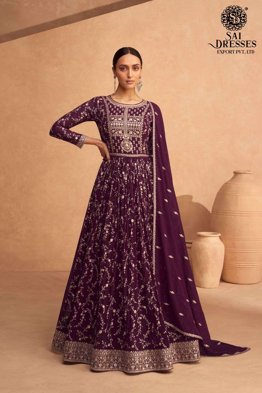 SAI DRESSES PRESENT LEELA READYMADE WEDDING WEAR GOWN STYLE DESIGNER COLLECTION IN WHOLESALE RATE IN SURAT