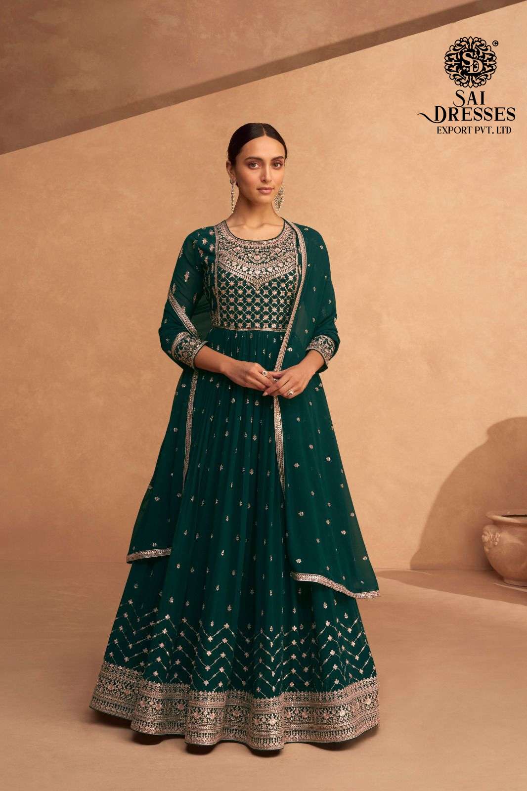 SAI DRESSES PRESENT LEELA READYMADE WEDDING WEAR GOWN STYLE DESIGNER COLLECTION IN WHOLESALE RATE IN SURAT