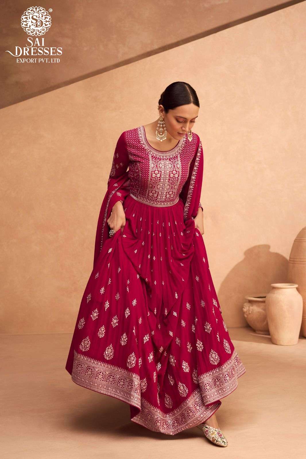 SAI DRESSES PRESENT LEELA READYMADE WEDDING WEAR GOWN STYLE DESIGNER COLLECTION IN WHOLESALE RATE IN SURAT