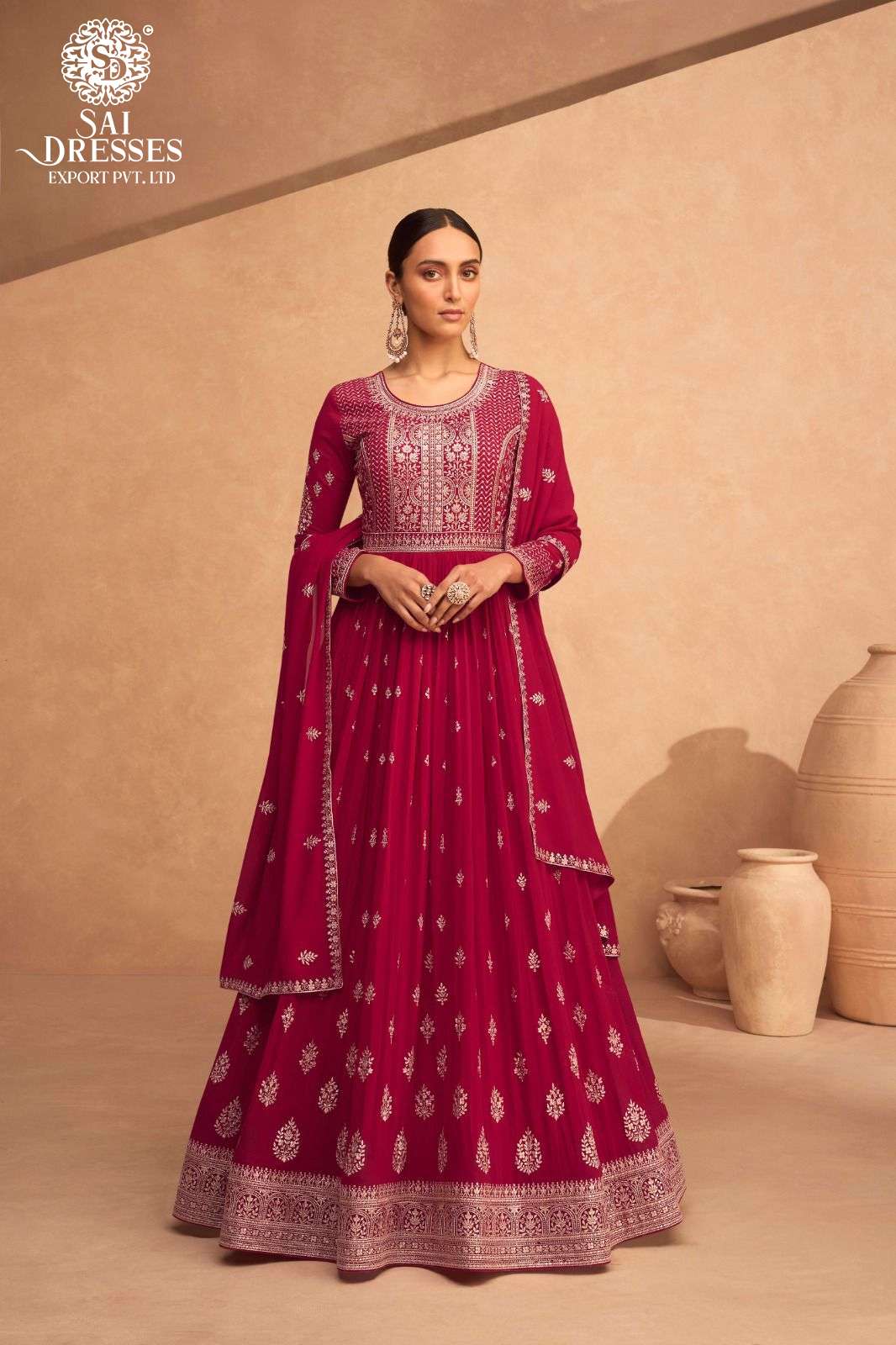 SAI DRESSES PRESENT LEELA READYMADE WEDDING WEAR GOWN STYLE DESIGNER COLLECTION IN WHOLESALE RATE IN SURAT