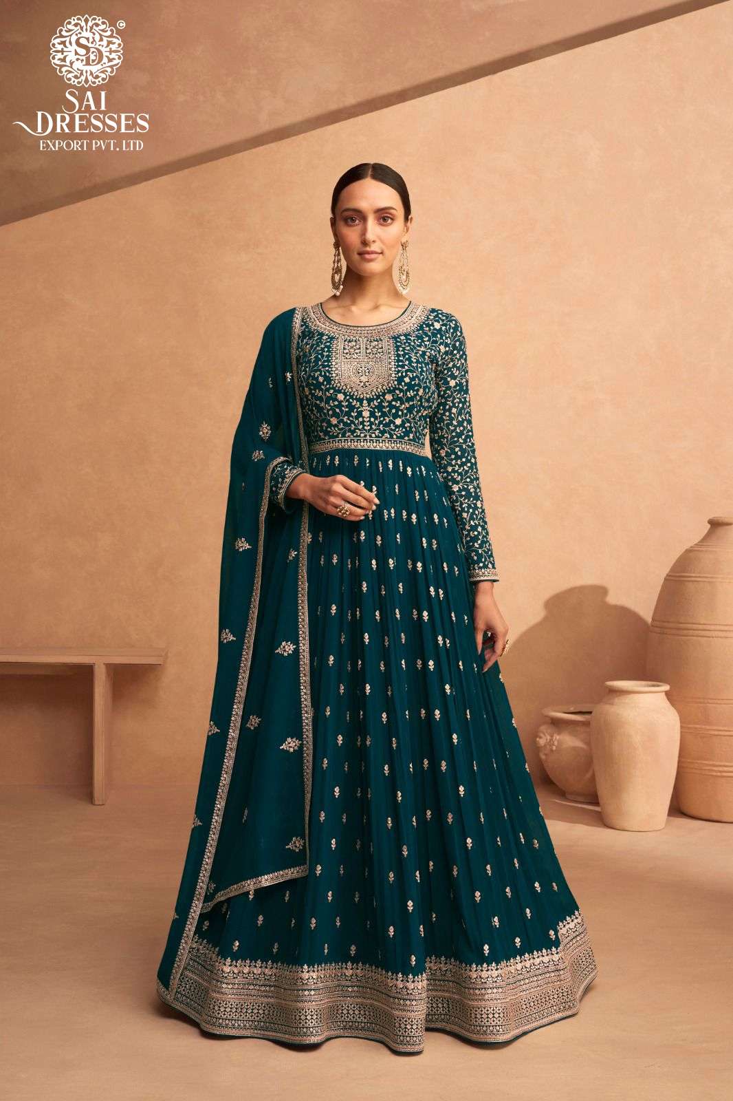 SAI DRESSES PRESENT LEELA READYMADE WEDDING WEAR GOWN STYLE DESIGNER COLLECTION IN WHOLESALE RATE IN SURAT