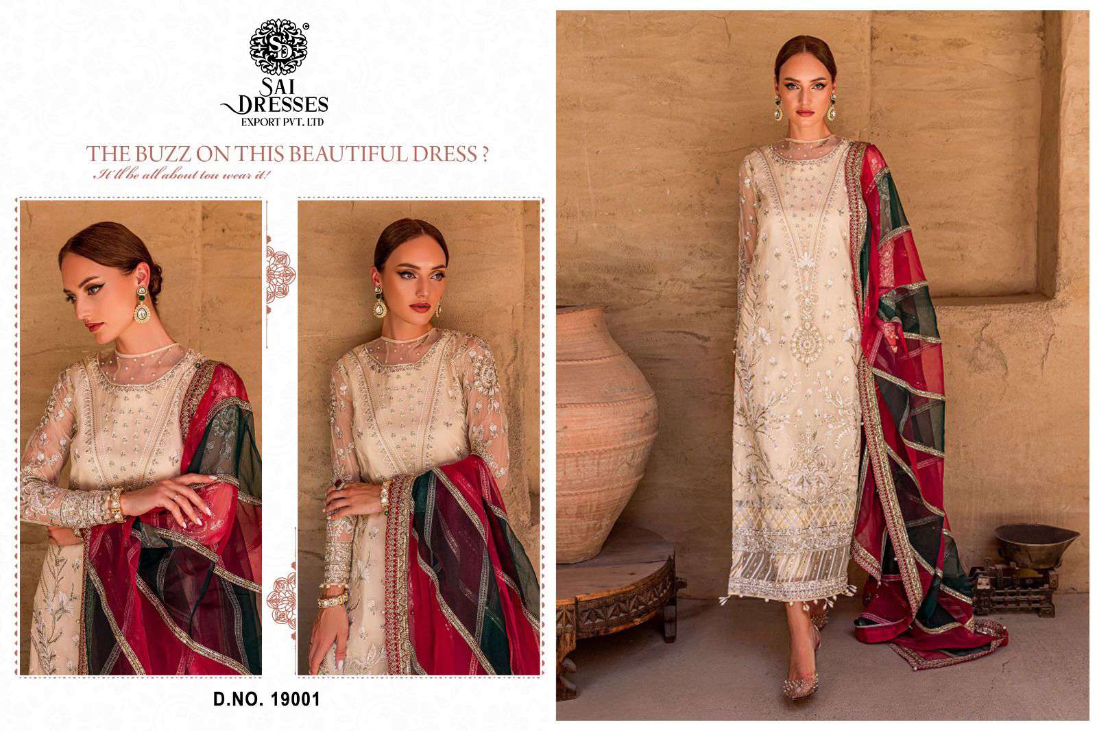 SAI DRESSES PRESENT MAHNUR VOL 19 SEMI STITCHED PARTY WEAR PAKISTANI DESIGNER SUITS IN WHOLESALE RATE IN SURAT