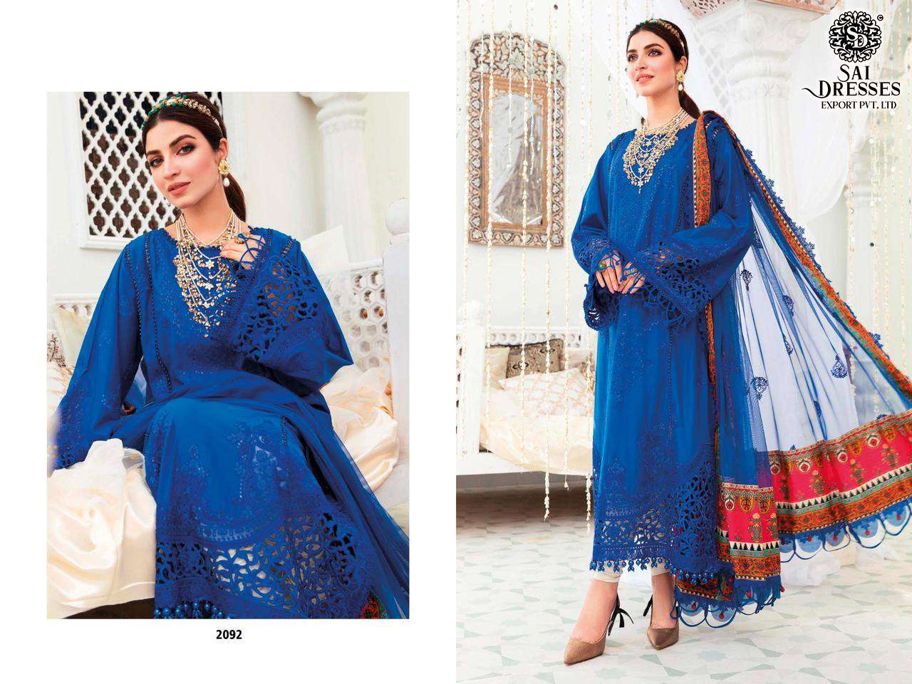 SAI DRESSES PRESENT MARIA B VOYAGE LAWN HEAVY EMBROIDERED PURE COTTON PAKISTANI SUMMER COLLECTION IN WHOLESALE RATE IN SURAT 