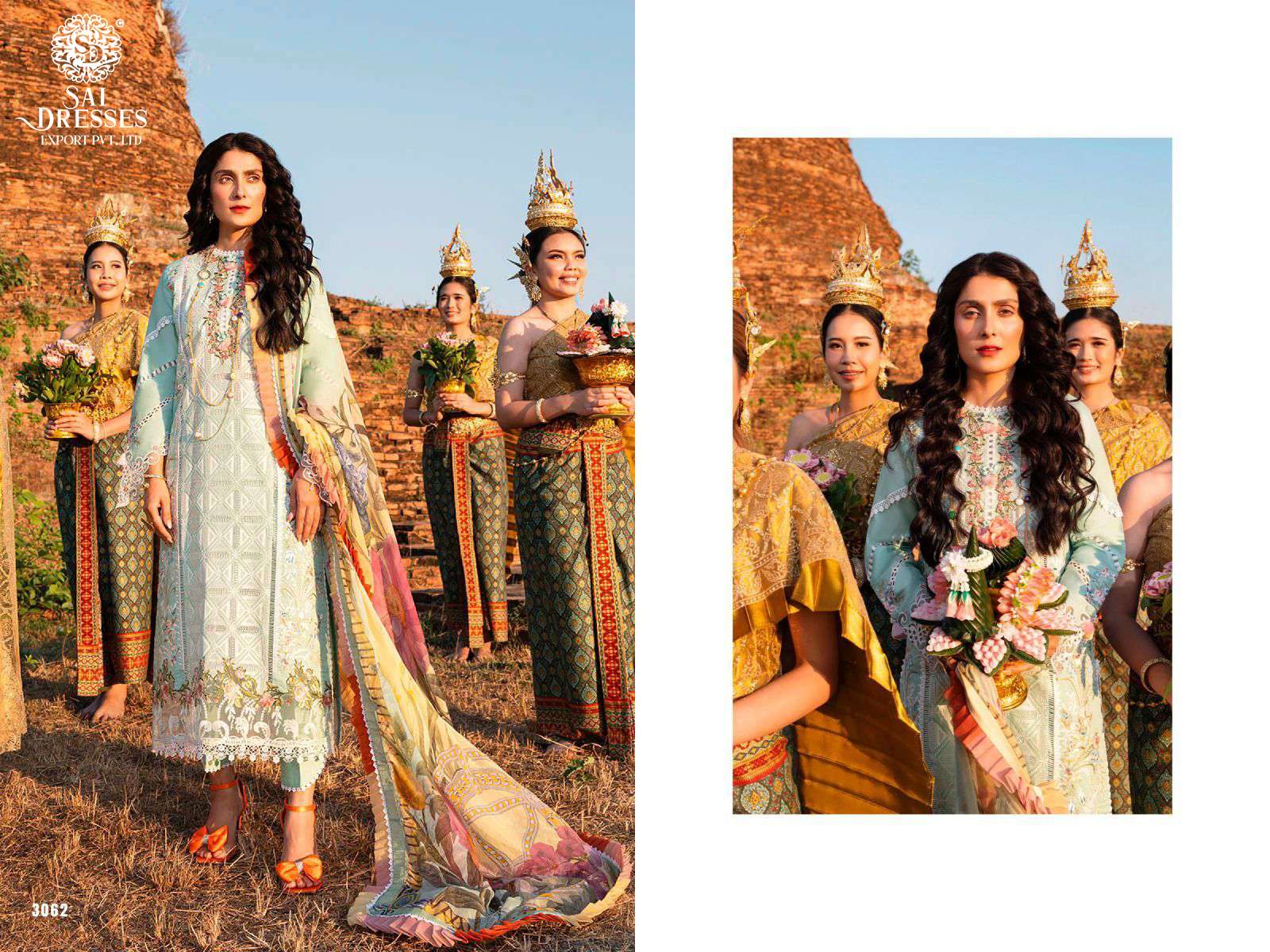 SAI DRESSES PRESENT MUSHQ LUXURY LAWN 23 CAMBRIC COTTON DESIGNER PAKISTANI SUMMER  COLLECTION IN WHOLESALE RATE IN SURAT