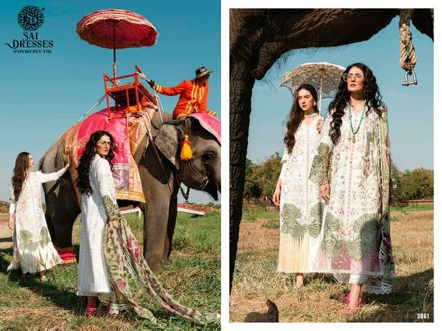 SAI DRESSES PRESENT MUSHQ LUXURY LAWN 23 CAMBRIC COTTON DESIGNER PAKISTANI SUMMER  COLLECTION IN WHOLESALE RATE IN SURAT
