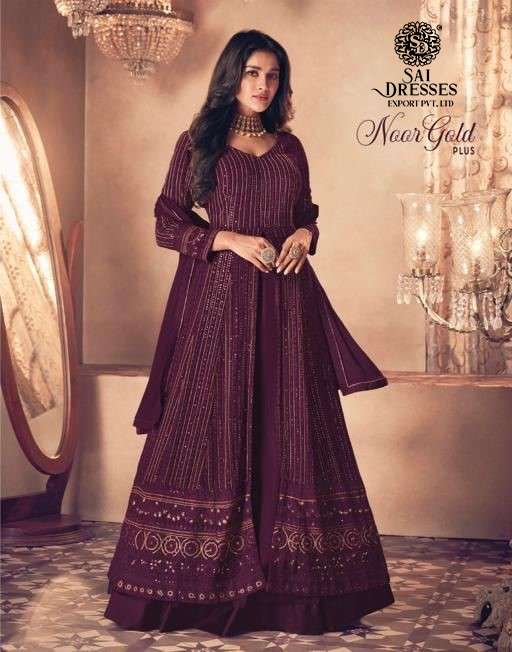 SAI DRESSES PRESENT NOOR GOLD PLUS READY MADE DESIGNER PARTY WEAR COLLECTION IN WHOLESALE RATE IN SURAT
