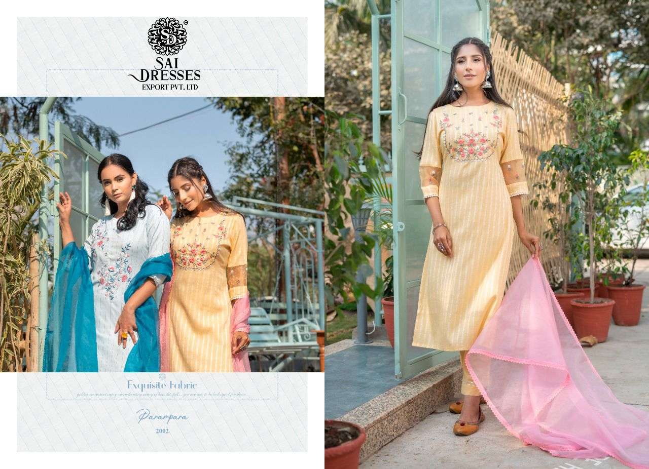 SAI DRESSES PRESENT PARAMPARA VOL 3 READY TO SUMMER WEAR PANT STYLE DESIGNER SUITS IN WHOLESALE RATE IN SURAT 