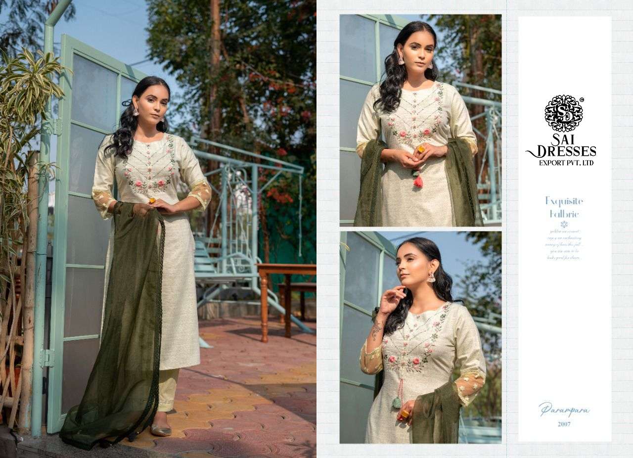 SAI DRESSES PRESENT PARAMPARA VOL 3 READY TO SUMMER WEAR PANT STYLE DESIGNER SUITS IN WHOLESALE RATE IN SURAT 