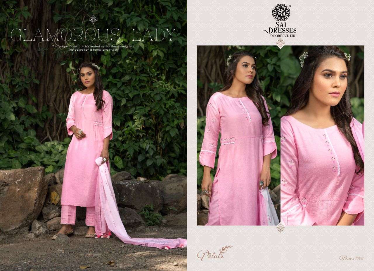 SAI DRESSES PRESENT PETALS READY TO ETHNIC WEAR PANT STYLE DESIGNER SUITS IN WHOLESALE RATE IN SURAT