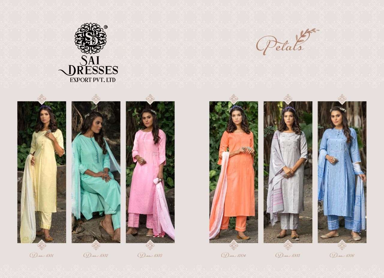 SAI DRESSES PRESENT PETALS READY TO ETHNIC WEAR PANT STYLE DESIGNER SUITS IN WHOLESALE RATE IN SURAT