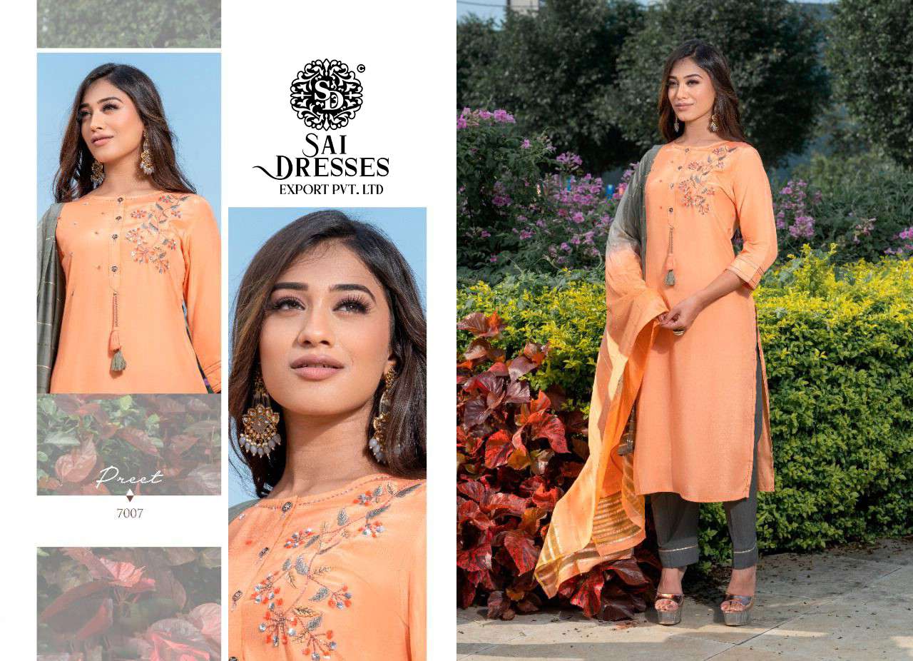 SAI DRESSES PRESENT PREET VOL 7 READY TO FESTIVE WEAR EXCLUSIVE DESIGNER SUITS IN WHOLESALE RATE IN SURAT