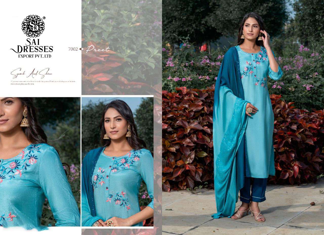 SAI DRESSES PRESENT PREET VOL 7 READY TO FESTIVE WEAR EXCLUSIVE DESIGNER SUITS IN WHOLESALE RATE IN SURAT