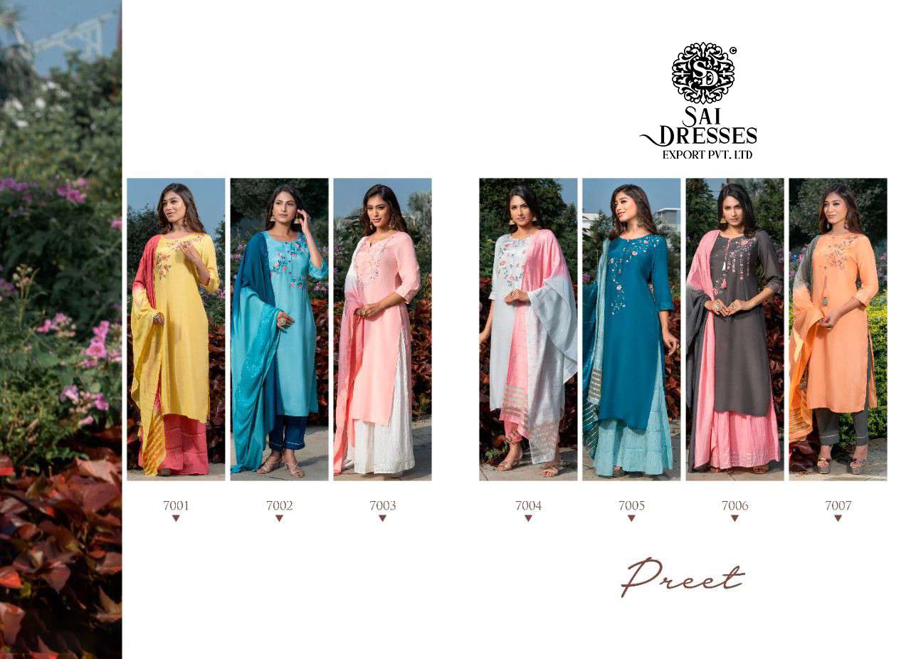 SAI DRESSES PRESENT PREET VOL 7 READY TO FESTIVE WEAR EXCLUSIVE DESIGNER SUITS IN WHOLESALE RATE IN SURAT