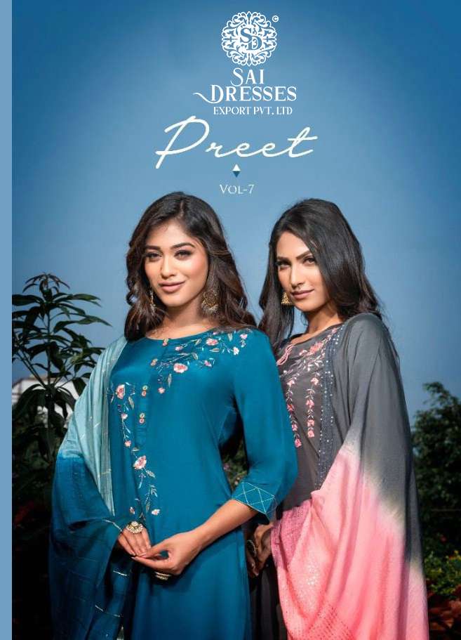 SAI DRESSES PRESENT PREET VOL 7 READY TO FESTIVE WEAR EXCLUSIVE DESIGNER SUITS IN WHOLESALE RATE IN SURAT