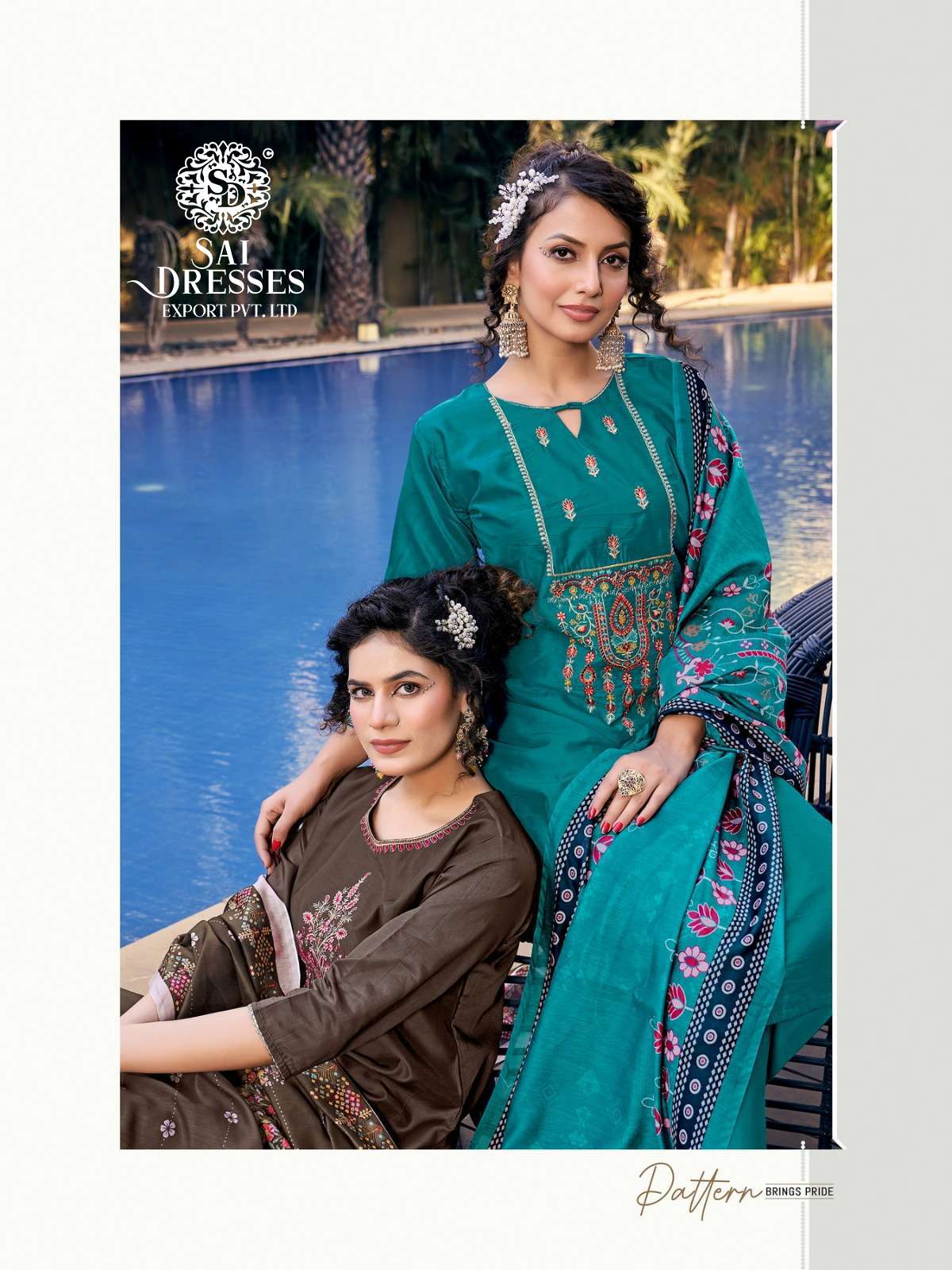 SAI DRESSES PRESENT ROYAL FORD READY TO WEAR PANT STYLE DESIGNER SUITS IN WHOLESALE RATE IN SURAT