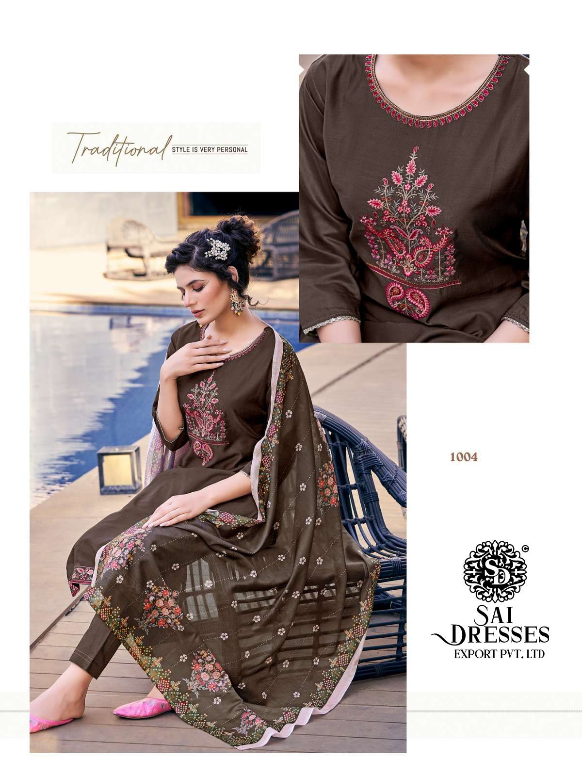 SAI DRESSES PRESENT ROYAL FORD READY TO WEAR PANT STYLE DESIGNER SUITS IN WHOLESALE RATE IN SURAT