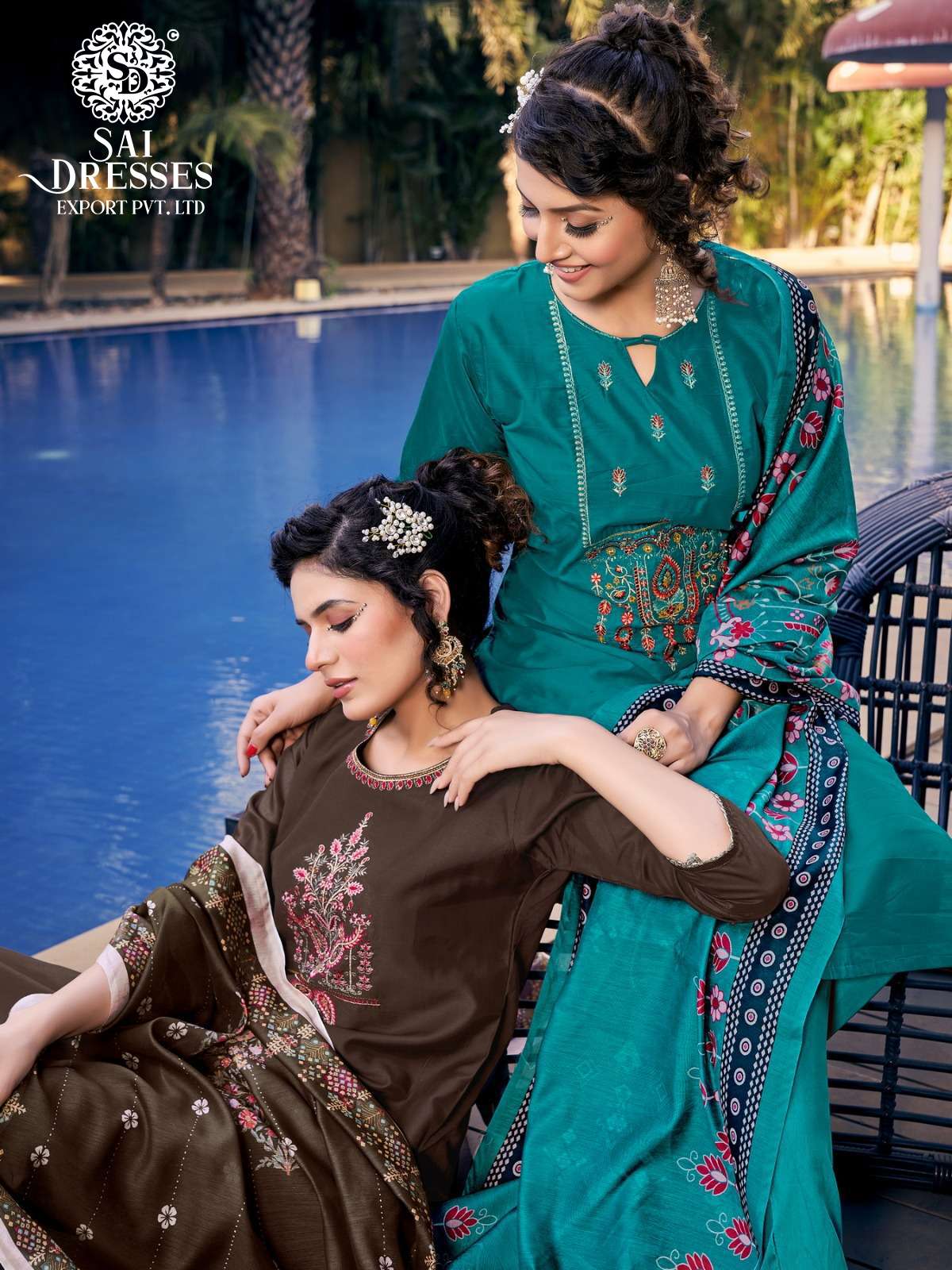 SAI DRESSES PRESENT ROYAL FORD READY TO WEAR PANT STYLE DESIGNER SUITS IN WHOLESALE RATE IN SURAT