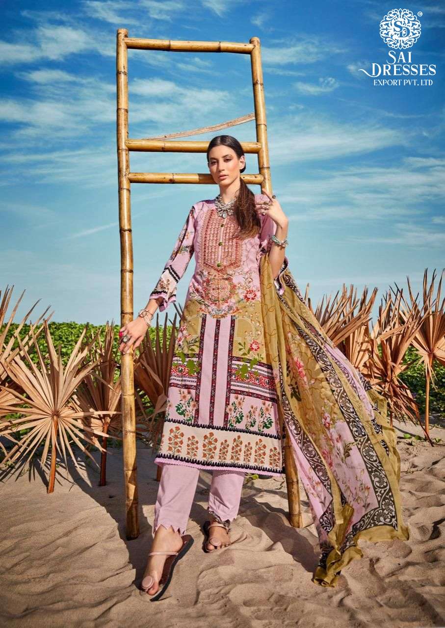 SAI DRESSES PRESENT RUNGREZ PURE COTTON EMBROIDERY PATCHES PAKISTANI STYLE SUMMER COLLECTION IN WHOLESALE RATE IN SURAT