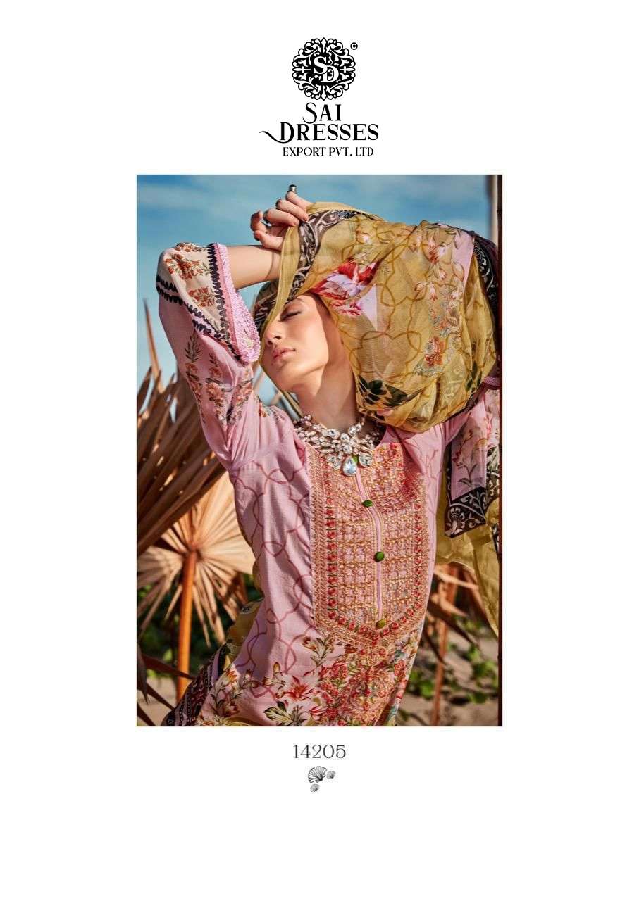 SAI DRESSES PRESENT RUNGREZ PURE COTTON EMBROIDERY PATCHES PAKISTANI STYLE SUMMER COLLECTION IN WHOLESALE RATE IN SURAT